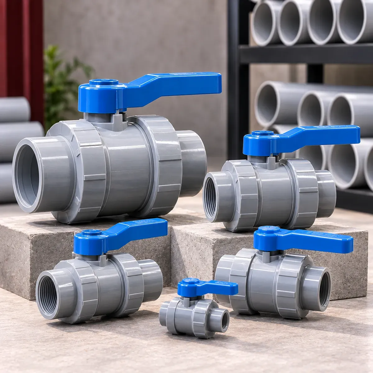 PVC ball valves for flow control